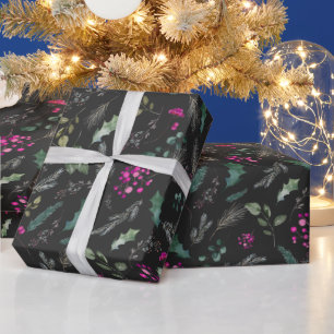 Dark Moody Berries & Botanicals Gift Wrapping Paper