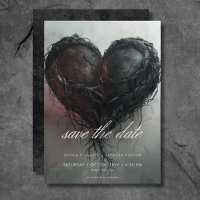 Dark Moody Black Twisted Heart Wedding