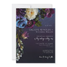Dark Moody Blue Lavender Floral Modern Wedding