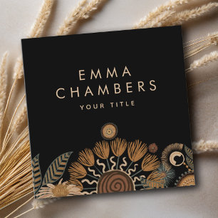 Dark Moody Boho Floral Business Card