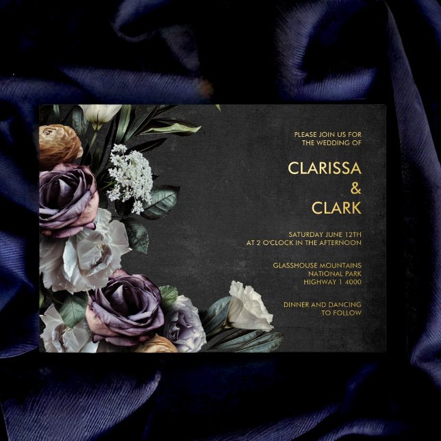 Dark Moody Bold Floral Black & Purple Wedding (Creator Uploaded)