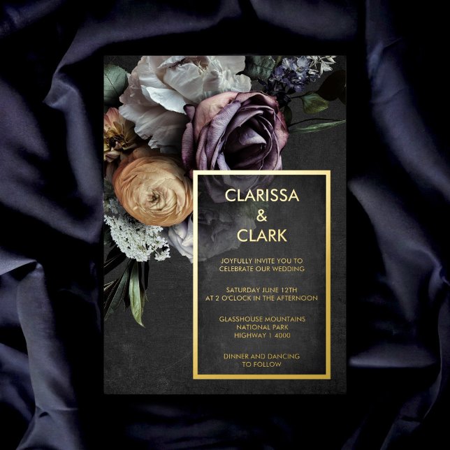 Dark Moody Bold Floral Gold Wedding (Creator Uploaded)