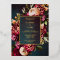 Dark Moody Bold Floral Marsala Wedding  Foil Invit