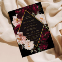 Dark Moody Burgundy Blush Black Floral Wedding