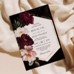 Dark Moody Burgundy Blush Peonies Floral Wedding Invitation<br><div class="desc">Personalise this elegant wedding invitation easily and quickly. Simply click the Edit Using Design Tools button to edit the text,  change fonts and fonts colours. Featuring decadent burgundy and blush pink peony flowers against a dark moody background. Matching items available in store. (c) Somerset Fine Paperie</div>