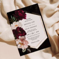 Dark Moody Burgundy Blush Peonies Floral Wedding