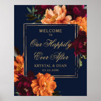 Dark Moody Burgundy Burnt Orange Floral Wedding