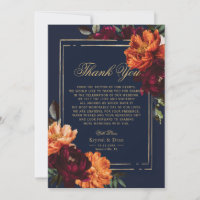 Dark Moody Burgundy Orange Navy Floral Wedding