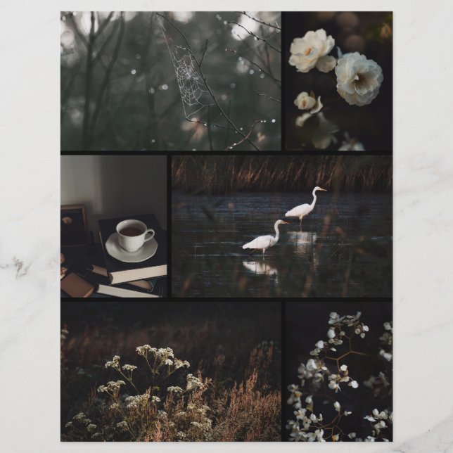 Dark Moody Collage Scrapbooking Paper (Front)