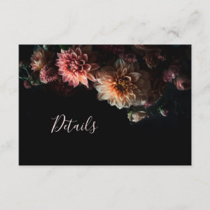 Dark Moody Dahlia Flowers Enclosure Card