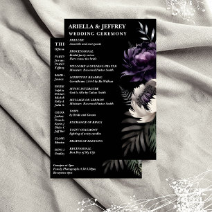 Dark moody elegant wedding program