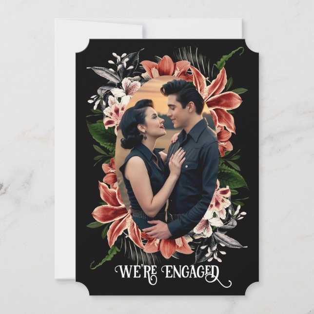 Dark Moody Engagement Announcement Custom Photo (Front)