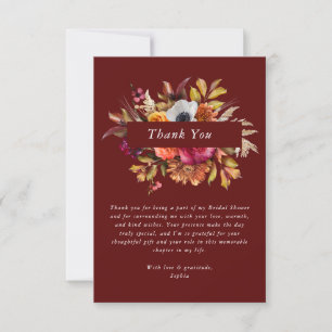 Dark Moody Fall Floral Bridal Shower Thank You