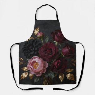 Dark Moody Floral Bouquet Apron