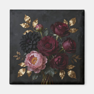 Dark Moody Floral Bouquet Magnet