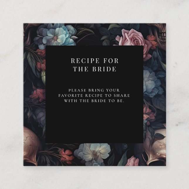 Dark Moody Floral Gothic Bridal Shower  Enclosure Card (Front)