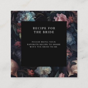 Dark Moody Floral Gothic Bridal Shower  Enclosure Card