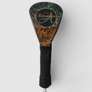 Dark Moody Floral Monogram Golf Head Cover