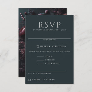 Dark Moody Floral RSVP Card