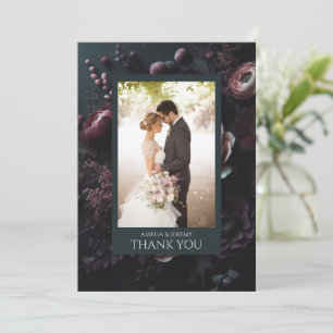Dark Moody Floral Thank You Card