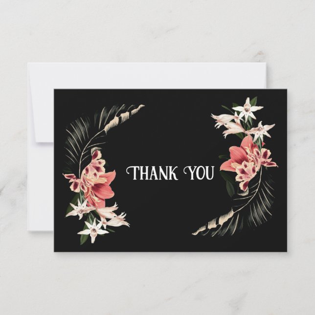Dark Moody Floral Thank You Card (Front)