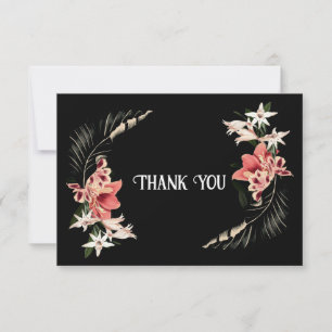 Dark Moody Floral Thank You Card