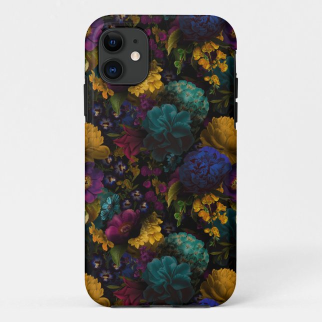 Dark Moody Florals Antique Flowers Case-Mate iPhone Case (Back)