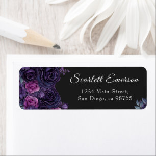 Dark Moody Gothic Florals Bridal Shower Address