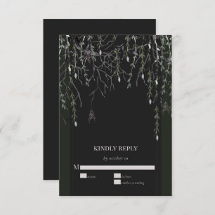 Dark Moody Gothic Wedding RSVP Card