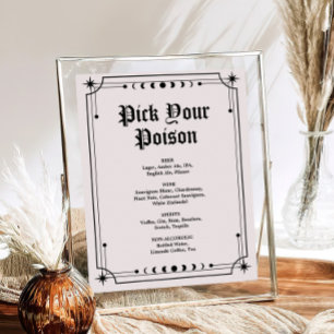 Dark Moody Halloween Wedding Bar Sign