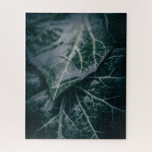 Dark Moody Ivy Leaves Nature Photo Jigsaw Puzzle