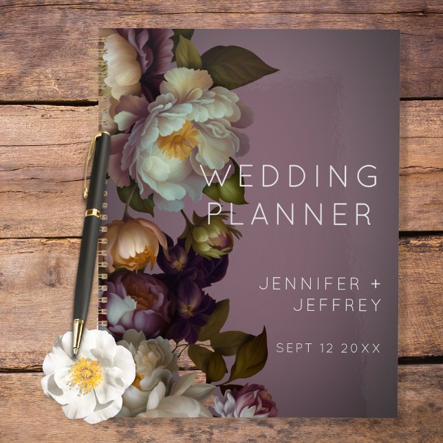 Dark Moody Mauve Floral Modern Wedding Invite Planner (Creator Uploaded)
