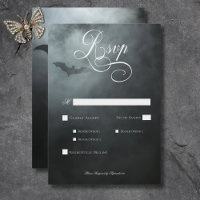 Dark Moody Midnight Bat & Fog Wedding Dinner