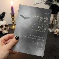 Dark Moody Midnight Bat & Fog Wedding