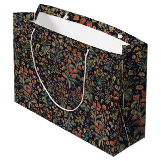 Dark Moody Midnight Forest Floral Botanical Large Gift Bag