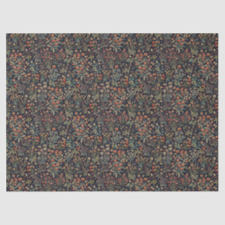 Dark Moody Midnight Forest Floral Botanical Tissue Paper