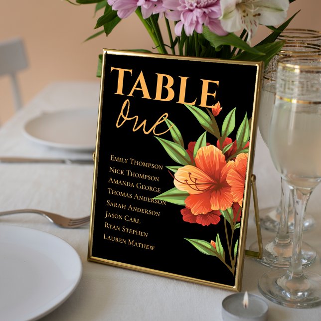 Dark Moody Orange Floral Wedding Table Seating (Dark Moody Orange Floral Wedding Table Seating)
