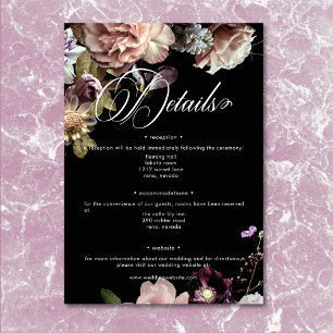 Dark Moody Pastel Opulent Floral Black Details Enclosure Card