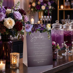 Dark Moody Purple & Lavender Floral Modern Wedding