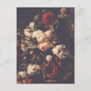 Dark Moody Romantic Floral Blank Postcard