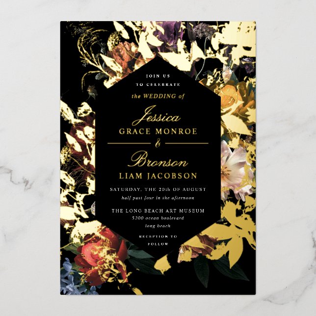 Dark Moody Romantic Floral Dutch Painterly Wedding (Front)