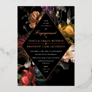 Dark Moody Romantic Floral Engagement Party