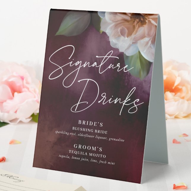 Dark + Moody Rustic Floral Menu Wedding Sign (In SItu (Wedding))