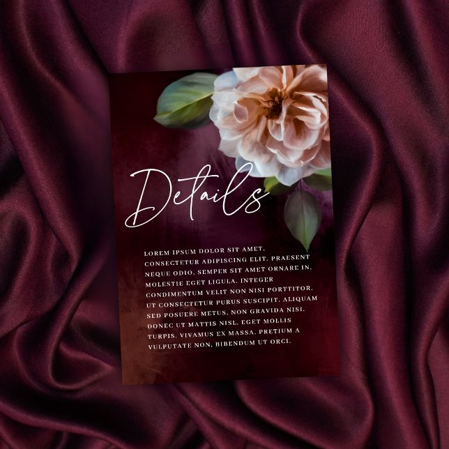 Dark + Moody Rustic Floral Wedding Enclosure Card (Creator Uploaded)