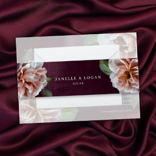 Dark + Moody Rustic Floral Wedding Invitation Belly Band