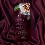 Dark   Moody Rustic Floral Wedding Menu Card<br><div class="desc">Beautiful painted flowers on a painted dark background paired with elegant typography give this wedding reception menu card dark,  moody and romantic style. Simply edit the template with your name,  info,  and choose any options. Coordinating wedding items are available in our store or see the design collection... </div>