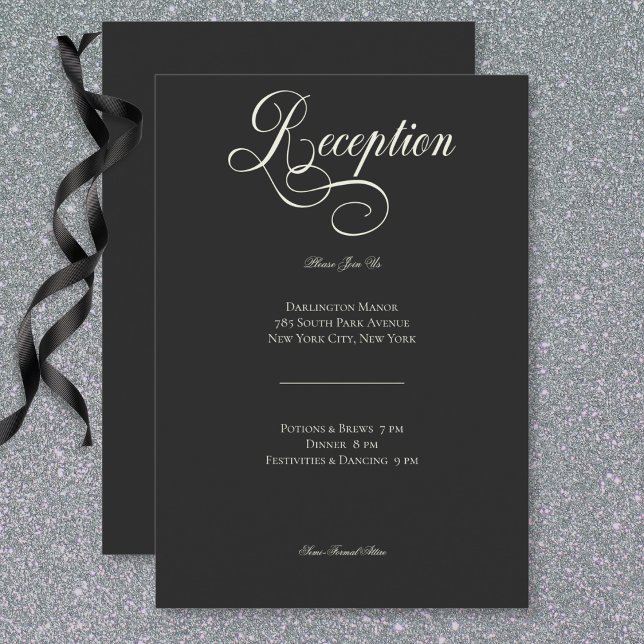 Dark Moody Victorian Moon & Sun Wedding Reception Enclosure Card (Dark Moody Victorian Moon & Sun Wedding Reception Enclosure Card)