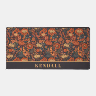 Dark Moody Vintage Floral  Desk Mat