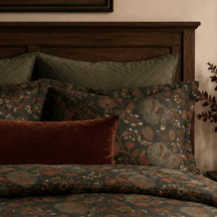 Dark Moody Vintage Floral Gothic Cottage Pillowcase