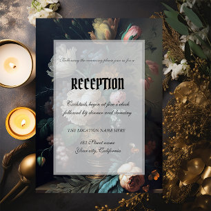Dark Moody Vintage Flowers Gothic  Invitation